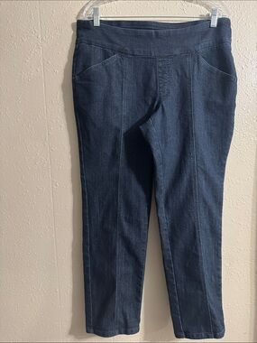 Women's Dark Blue Pull-On Denim Pants